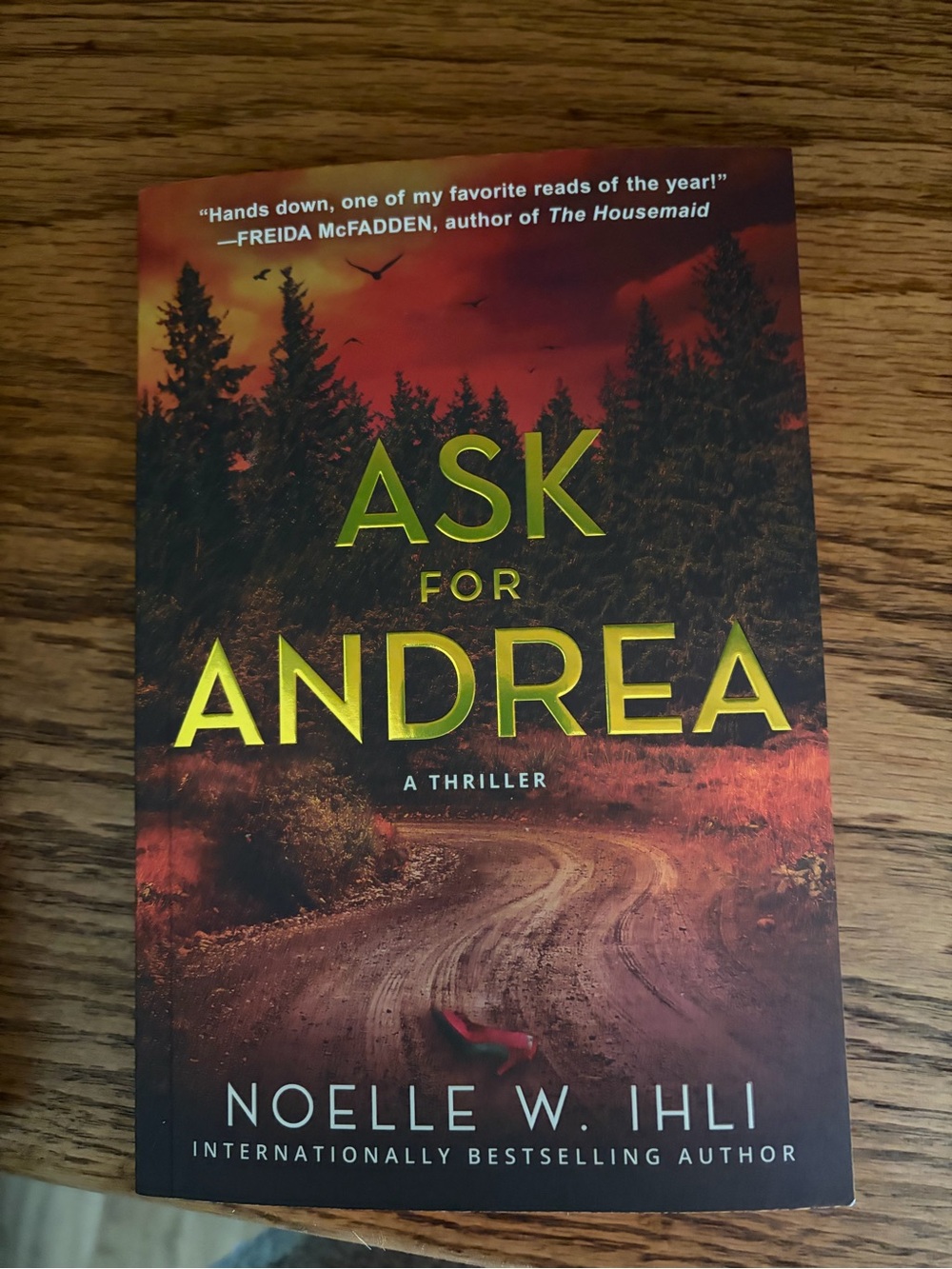 Ask for Andrea by Noelle W. Ihli - Red & Forest Green Cover